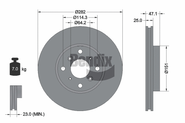 BDS2028 BENDIX Braking Тормозной диск (фото 1)