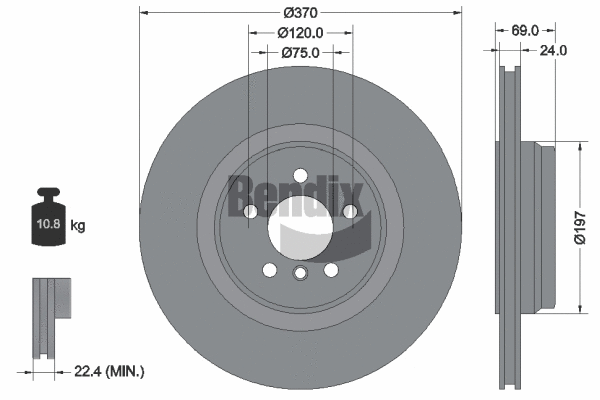 BDS2035 BENDIX Braking Тормозной диск (фото 1)