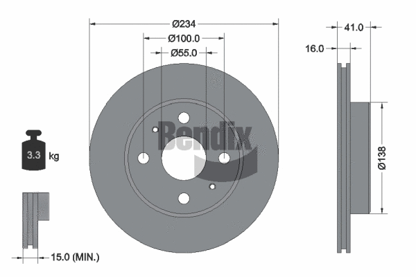 BDS2036 BENDIX Braking Тормозной диск (фото 1)