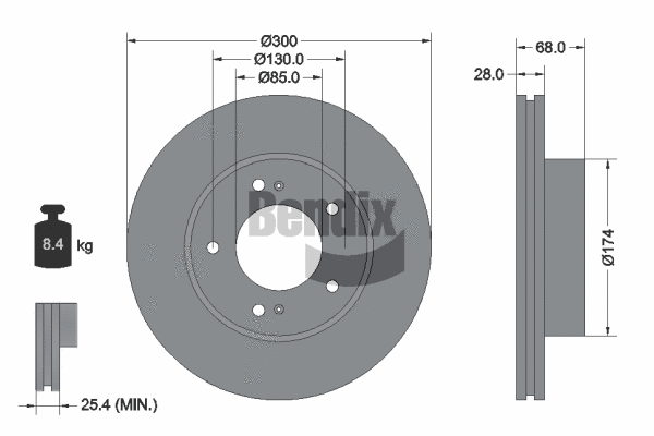 BDS2048 BENDIX Braking Тормозной диск (фото 1)