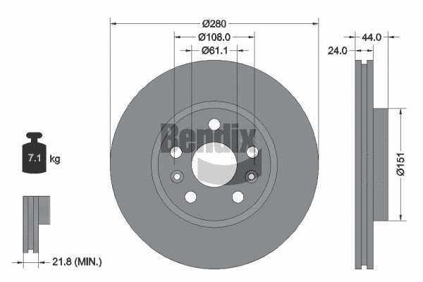 BDS2065 BENDIX Braking Тормозной диск (фото 1)