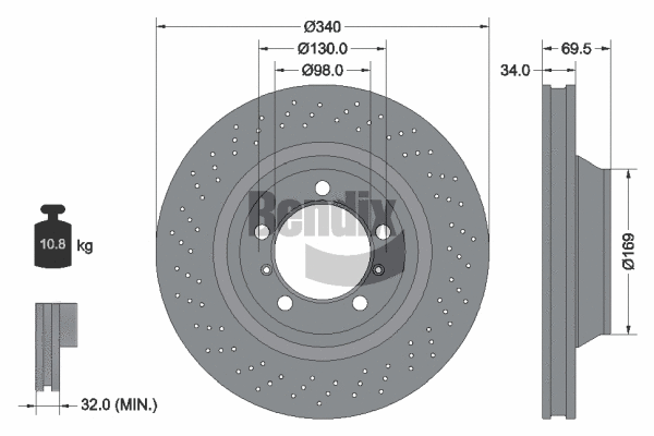 BDS2078LHC BENDIX Braking Тормозной диск (фото 1)
