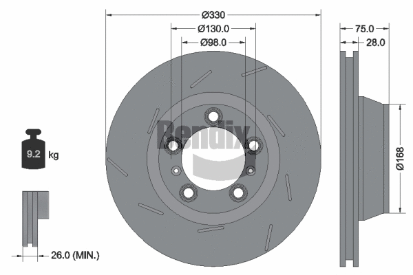 BDS2082LHC BENDIX Braking Тормозной диск (фото 1)