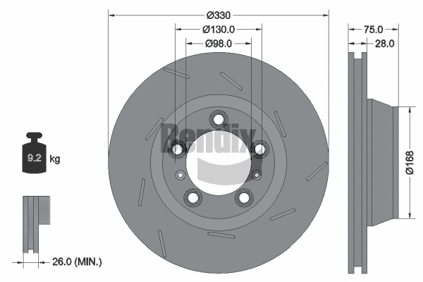 BDS2082RHC BENDIX Braking Тормозной диск (фото 1)