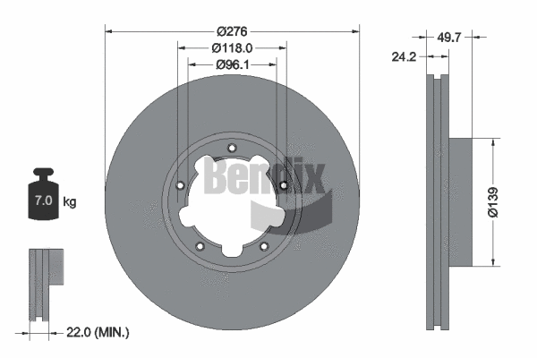 BDS2083 BENDIX Braking Тормозной диск (фото 1)