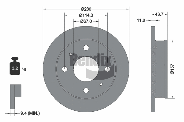 BDS2085 BENDIX Braking Тормозной диск (фото 1)
