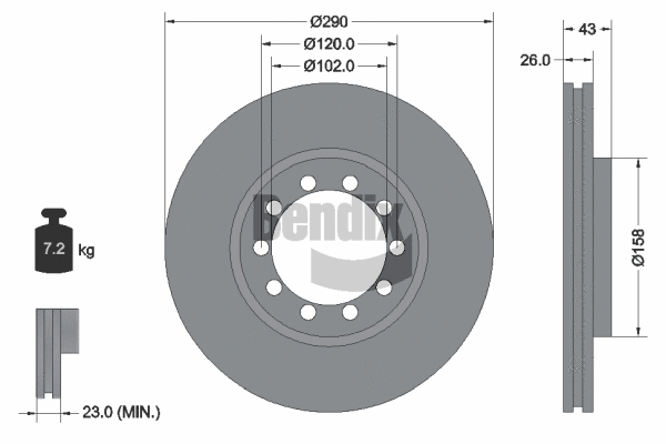 BDS2089 BENDIX Braking Тормозной диск (фото 1)