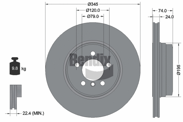 BDS2106HC BENDIX Braking Тормозной диск (фото 1)