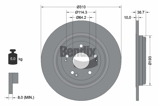 BDS2108 BENDIX Braking Тормозной диск (фото 1)