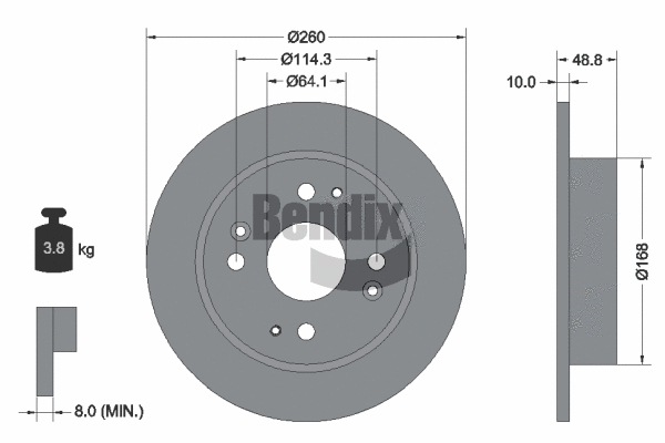 BDS2109 BENDIX Braking Тормозной диск (фото 1)