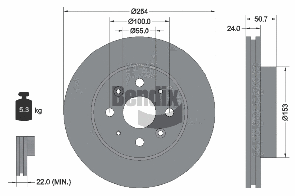 BDS2112 BENDIX Braking Тормозной диск (фото 1)