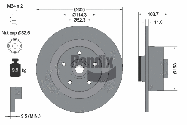 BDS2117 BENDIX Braking Тормозной диск (фото 1)