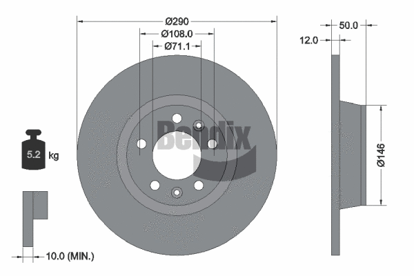 BDS2121 BENDIX Braking Тормозной диск (фото 1)