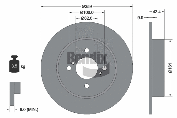 BDS2124 BENDIX Braking Тормозной диск (фото 1)