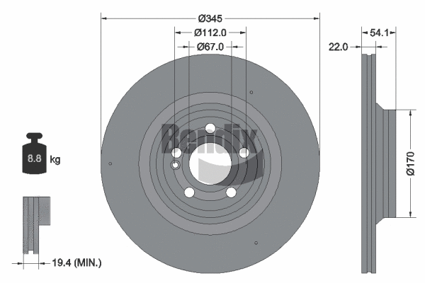 BDS2125HC BENDIX Braking Тормозной диск (фото 1)