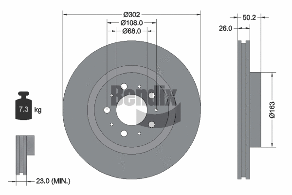 BDS2127 BENDIX Braking Тормозной диск (фото 1)