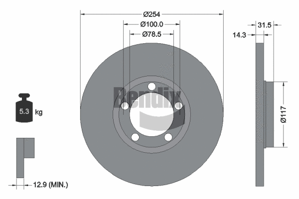 BDS2141 BENDIX Braking Тормозной диск (фото 1)