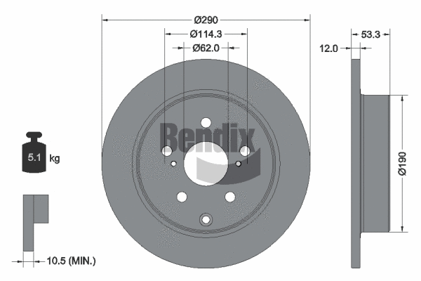 BDS2158 BENDIX Braking Тормозной диск (фото 1)