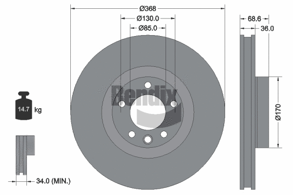BDS2159 BENDIX Braking Тормозной диск (фото 1)