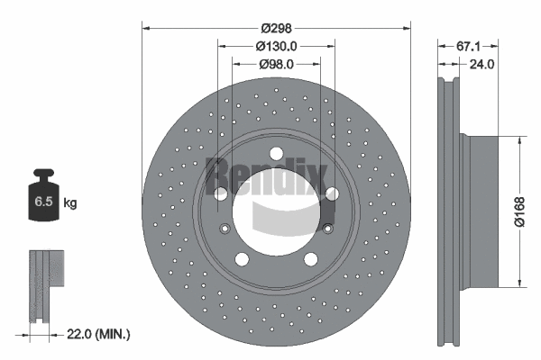 BDS2163RHC BENDIX Braking Тормозной диск (фото 1)