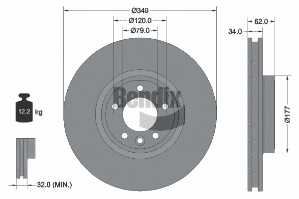 BDS2176HC BENDIX Braking Тормозной диск (фото 1)