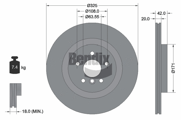 BDS2183HC BENDIX Braking Тормозной диск (фото 1)