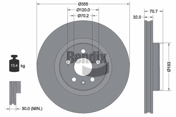 BDS2187HC BENDIX Braking Тормозной диск (фото 1)