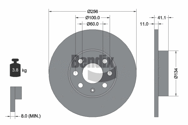 BDS2216 BENDIX Braking Тормозной диск (фото 1)