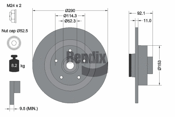 BDS2219 BENDIX Braking Тормозной диск (фото 1)