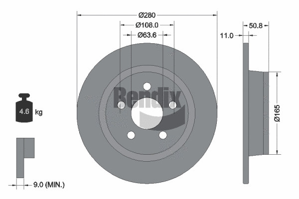 BDS2258 BENDIX Braking Тормозной диск (фото 1)
