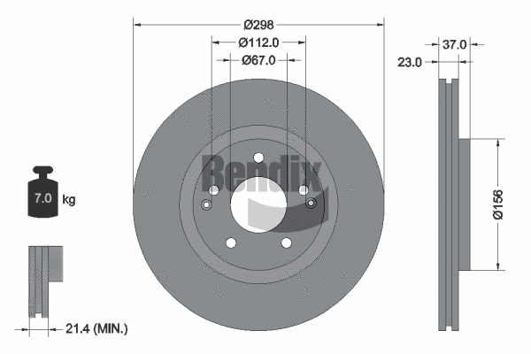 BDS2262 BENDIX Braking Тормозной диск (фото 1)