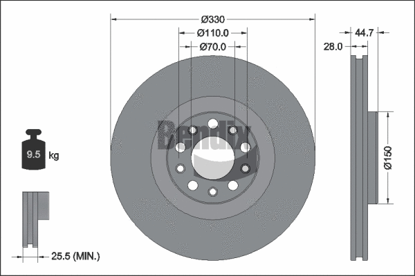 BDS2292HC BENDIX Braking Тормозной диск (фото 1)