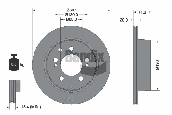 BDS2297 BENDIX Braking Тормозной диск (фото 1)