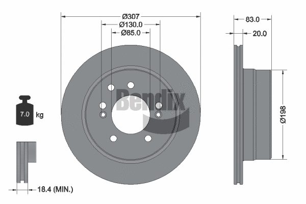 BDS2299 BENDIX Braking Тормозной диск (фото 1)