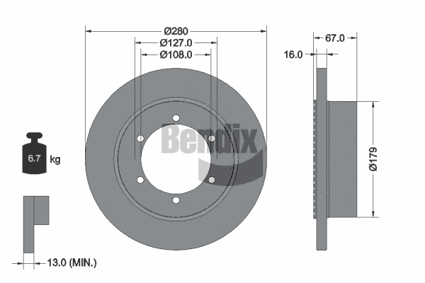 BDS2304 BENDIX Braking Тормозной диск (фото 1)