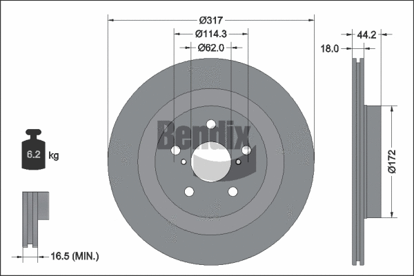 BDS2315 BENDIX Braking Тормозной диск (фото 1)