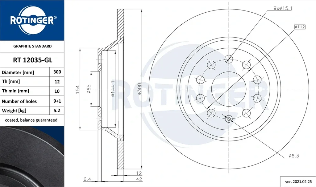 RT 12035-GL ROTINGER Тормозной диск (фото 1)