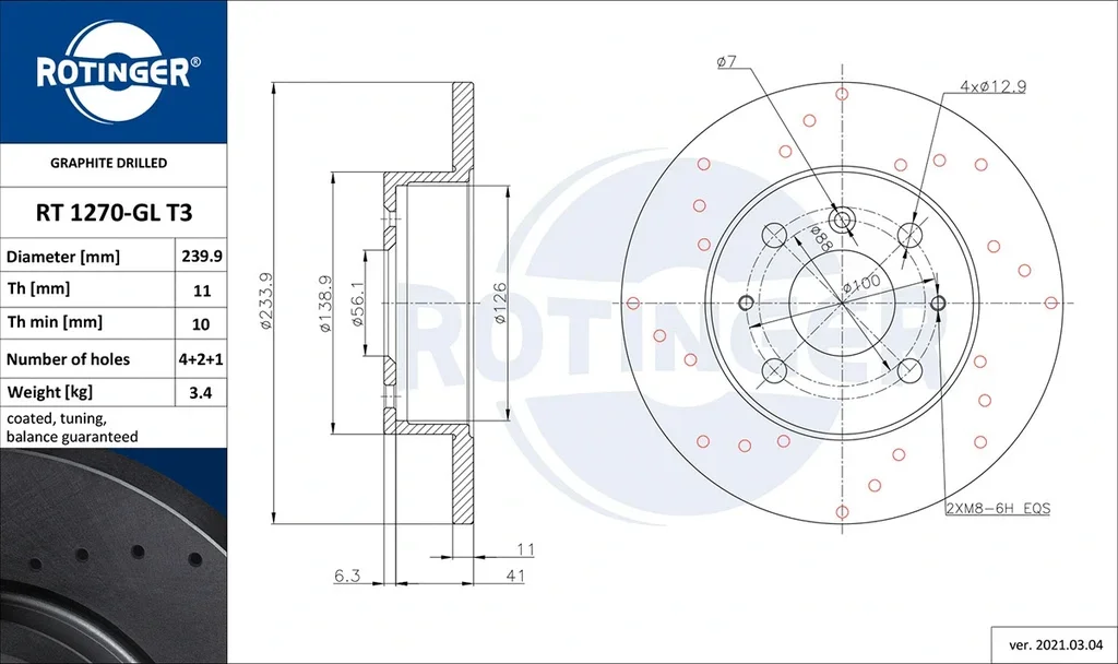 RT 1270-GL T3 ROTINGER Тормозной диск (фото 1)