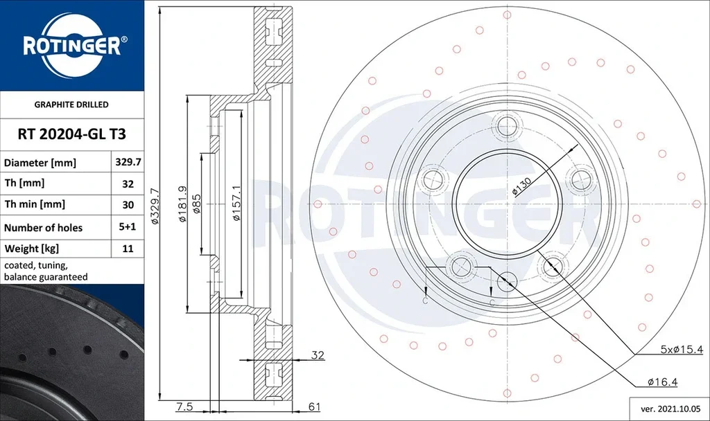 RT 20204-GL T3 ROTINGER Тормозной диск (фото 1)