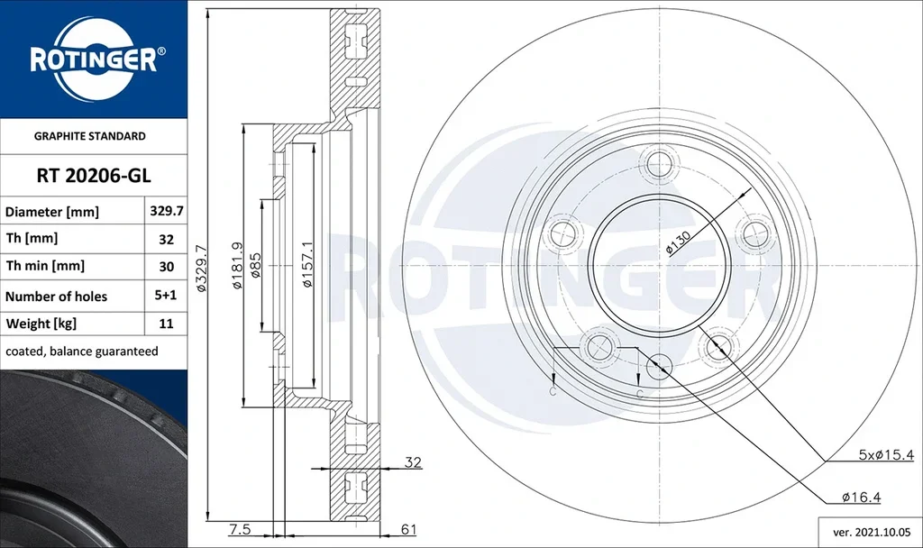 RT 20206-GL ROTINGER Тормозной диск (фото 1)