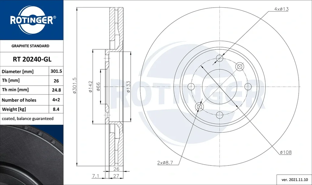 RT 20240-GL ROTINGER Тормозной диск (фото 1)