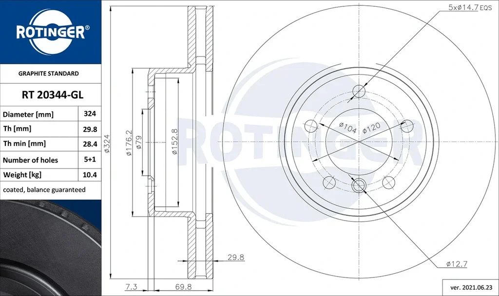 RT 20344-GL ROTINGER Тормозной диск (фото 1)