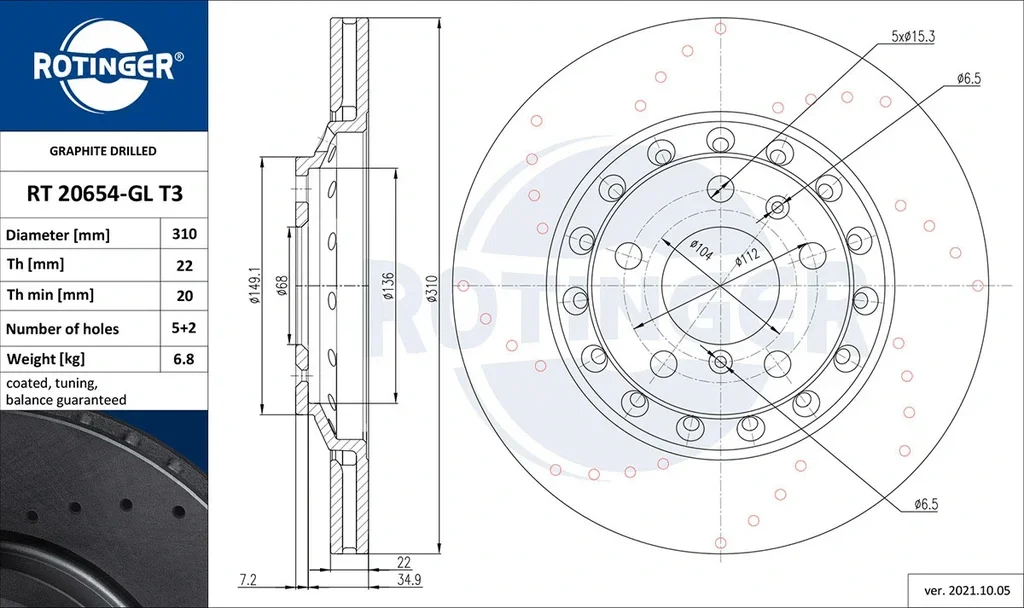 RT 20654-GL T3 ROTINGER Тормозной диск (фото 1)