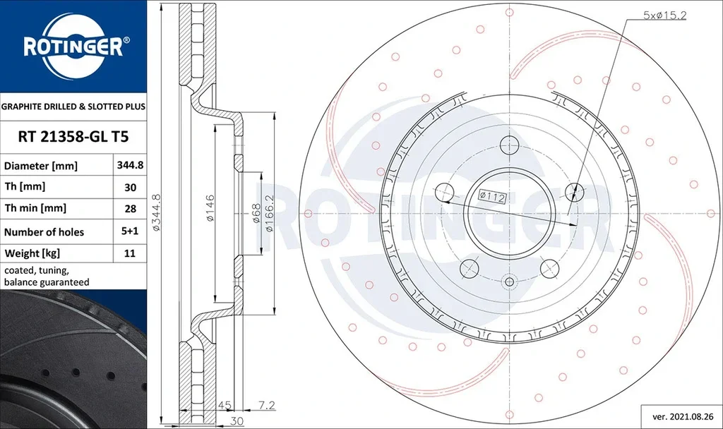 RT 21358-GL T5 ROTINGER Тормозной диск (фото 1)