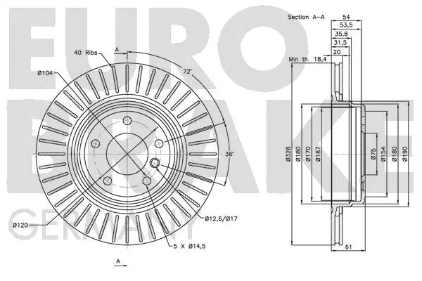 5815201562 EUROBRAKE Тормозной диск (фото 3)