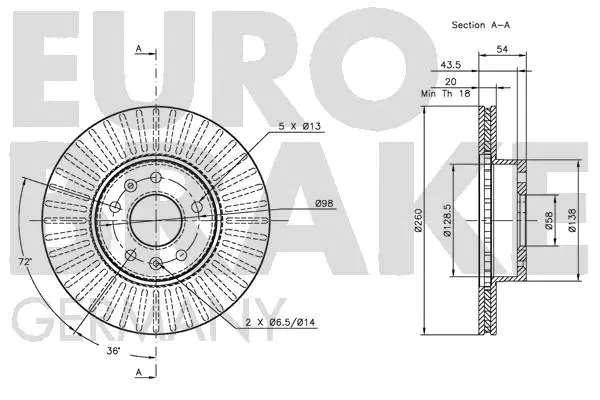 5815201906 EUROBRAKE Тормозной диск (фото 2)