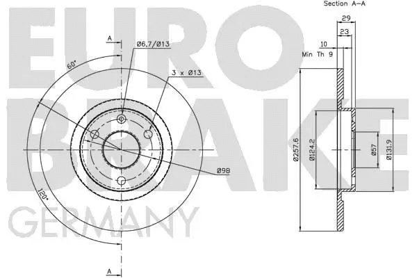 5815201916 EUROBRAKE Тормозной диск (фото 2)