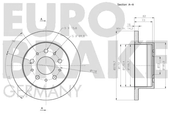 5815201944 EUROBRAKE Тормозной диск (фото 3)
