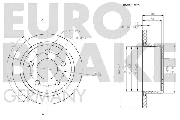 5815201946 EUROBRAKE Тормозной диск (фото 3)