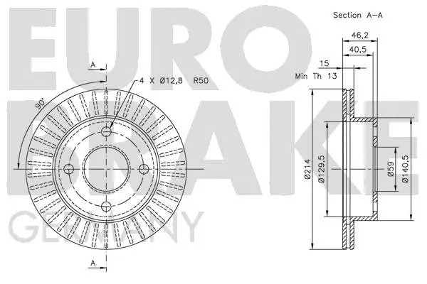5815202241 EUROBRAKE Тормозной диск (фото 2)